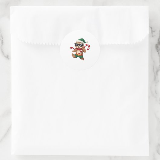 Sticker Rond Noël Sloth Elf Peppermenthe Sucre de canne Chemise (Sac)