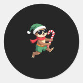 Sticker Rond Noël Sloth Elf Peppermenthe Sucre de canne Chemise (Devant)