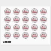Sticker Rond Noël Snowflakes Gris Maroon (Feuille)
