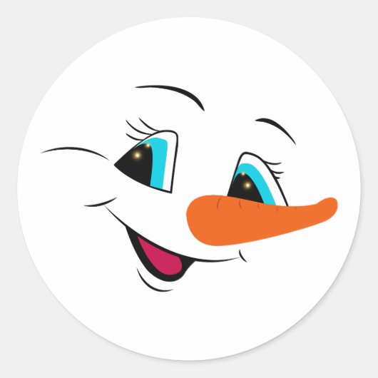 Sticker Rond Noël Snowman Visage personnalisé (Devant)