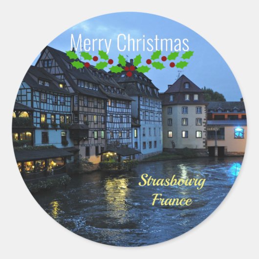 Sticker Rond Noël, Strasbourg, France (Devant)