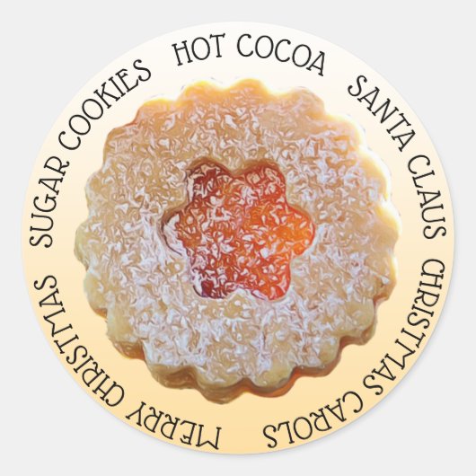 Sticker Rond Noël Sucre Cookie Holiday (Devant)