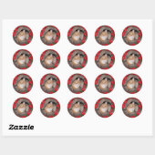 Sticker Rond Noël Tabby (Feuille)