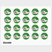 Sticker Rond Noël Tabby kitten (Feuille)