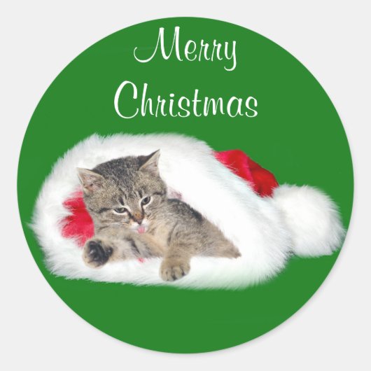 Sticker Rond Noël Tabby kitten (Devant)