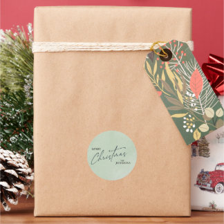 Sticker Rond Noël tendance moderne | Vert élégant