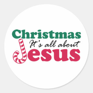 Sticker Rond Noël - Tout est sur Jésus