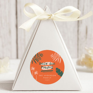 Sticker Rond Noël tropical moderne simple coloré