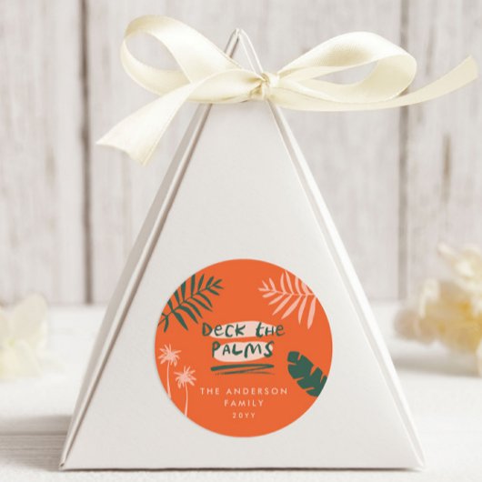 Sticker Rond Noël tropical moderne simple coloré