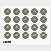 Sticker Rond Noël tropical moderne simple coloré (Feuille)