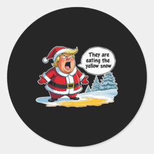 Sticker Rond Noël Trump Père Noël Ils Mangent Le Ye