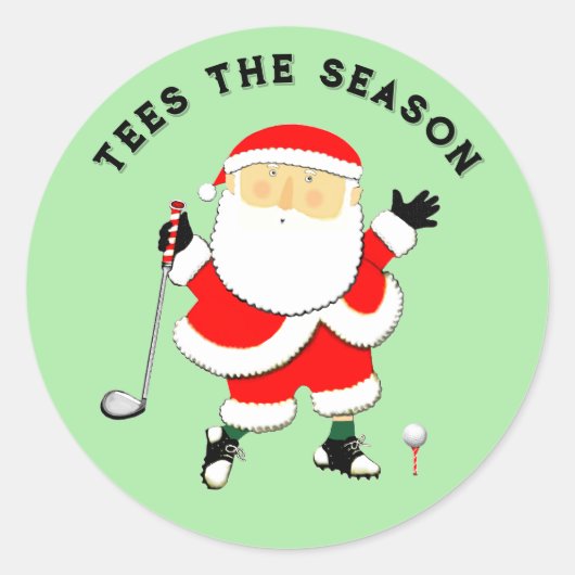 Sticker Rond Noël vacances de golf (Devant)