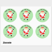 Sticker Rond Noël vacances de golf (Feuille)