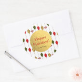 Sticker Rond Noël Vacances Vintage Glam Ornements (Enveloppe)