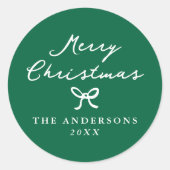 Sticker Rond Noël vert à la main fantaisie (Devant)