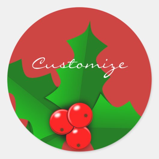 Sticker Rond Noël Vert et rouge saint Thunder_Cove (Devant)
