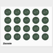 Sticker Rond Noël vert simple et élégant (Feuille)