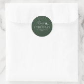 Sticker Rond Noël vert simple et élégant (Sac)