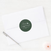 Sticker Rond Noël vert simple et élégant (Enveloppe)