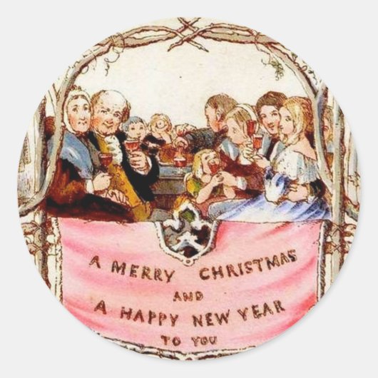 Sticker Rond Noël victorien (Devant)