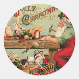 Sticker Rond Noël vintage