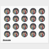 Sticker Rond Noël Vintage Art déco (Feuille)