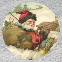Noël vintage, Père Noël victorien à Sleigh