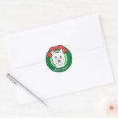 Sticker Rond Noël Westie (Enveloppe)