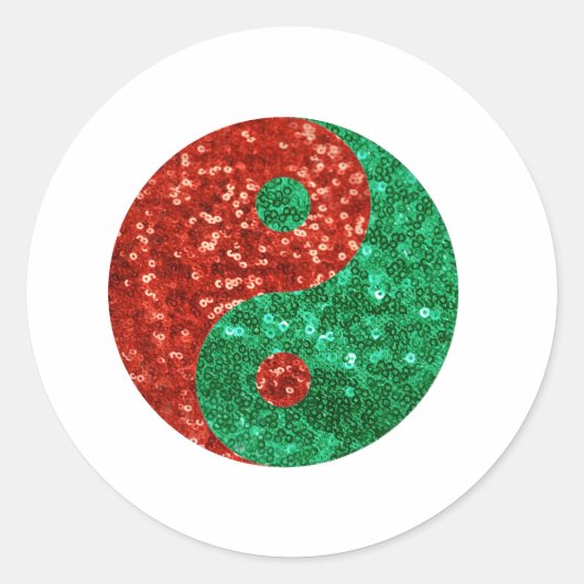 Sticker Rond noël yin yang (Devant)