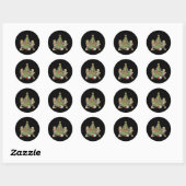 Sticker Rond Noël Zombie Arbre de Noël Hommes Zombies (Feuille)