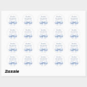 Sticker Rond Nœud bleu clair d'anniversaire (Feuille)