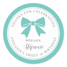 Nœud Bleu sarcelle élégant Sweet 16 Anniversaire R