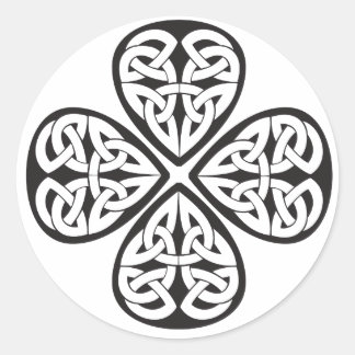 Sticker Rond noeud céleste shamrock noir