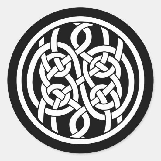 Sticker Rond Noeud Celtic Nordic Viking encadré (Devant)