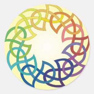 Sticker Rond Noeud celtique arc-en-ciel