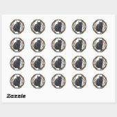 Sticker Rond Nœud celtique Chat Noir (Feuille)
