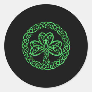 Sticker Rond Nœud celtique trèfle irlandais Trèfle à 3 feuilles