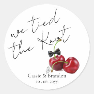 Sticker Rond Noeud de mariage faveur de mariage Cerise
