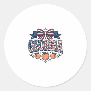 Sticker Rond Nœud de pêche de Géorgie patriotique vintage 4 jui