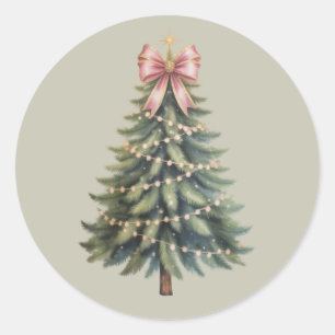 Sticker Rond Noeud de sapin de Noël Coquette Xmas