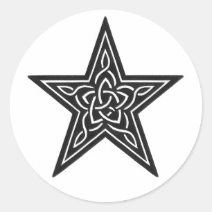 Sticker Rond Nœud d'étoile celtique – Emblème à l'encre