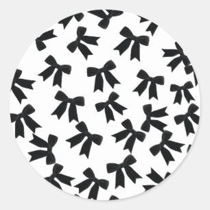 Sticker Rond Nœud en velours noir Élégant et chic pour fête d'a