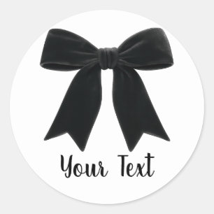 Sticker Rond Nœud en velours noir Élégant et chic pour fête d'a