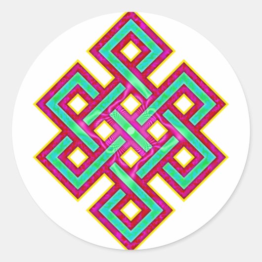 Sticker Rond noeud éternel bouddhiste (Devant)
