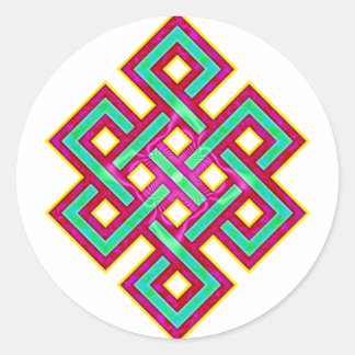 Sticker Rond noeud éternel bouddhiste