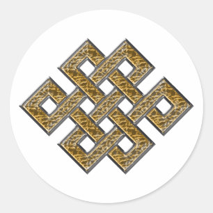 Sticker Rond Noeud mystique - Argent et Or 2