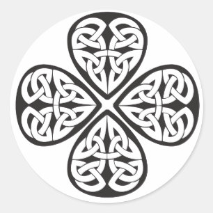 Sticker Rond noeud noir de celtic de shamrock