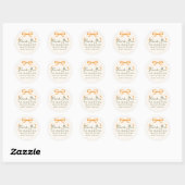 Sticker Rond Nœud Orange Simple Merci (Feuille)