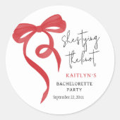 Sticker Rond Noeud Papillon Rouge Coquette Noces de Futaille (Devant)