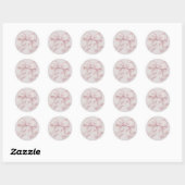 Sticker Rond Nœud rose poussiéreux (Feuille)